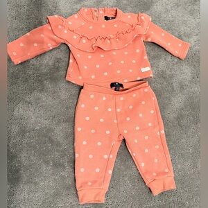 7 For All Mankind Orange Polka Dot Baby Outfit